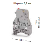 355529, Клемма с держателем предохранителя (винтовая) 110VDC 4мм.кв. (Серый); ASK 3 MLD (упак 30 шт)